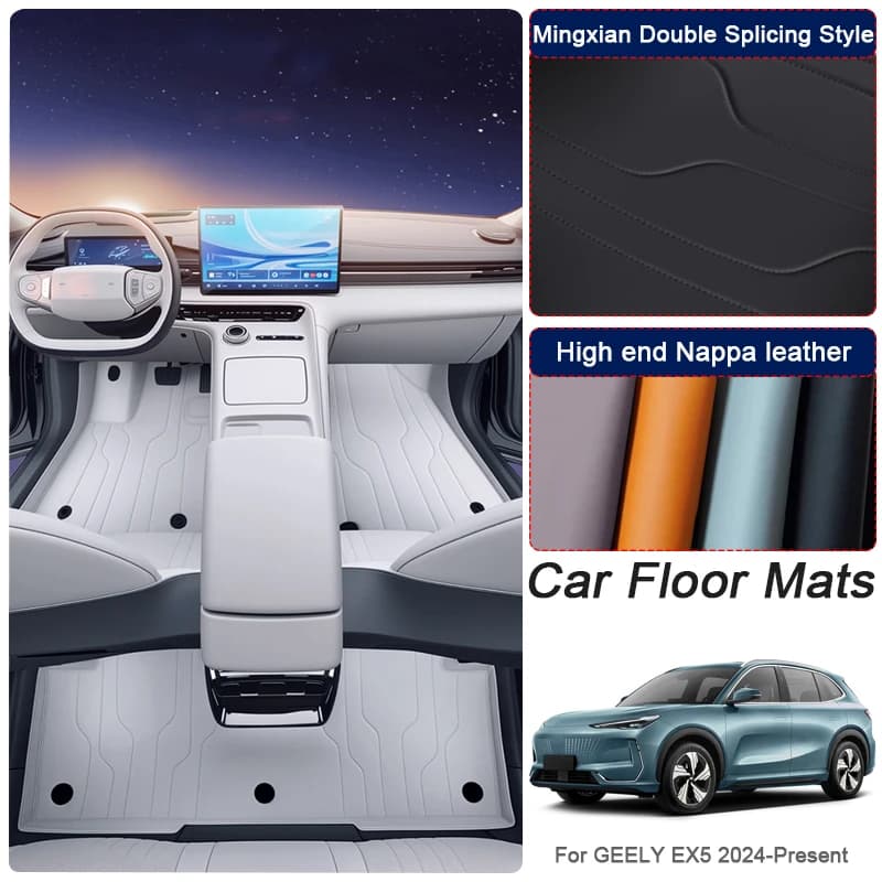 Custom nappa leather anti-slip car protective mat for GEELY EX5 2024-present Luxury Waterproof Mat accessory