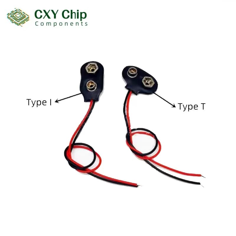 9V Battery Connectors, Power Clip, Male and Female DC Jack, Coccodrillo Clip Adapter, Cable Holder, 9 Volt socket, Barrel Plug