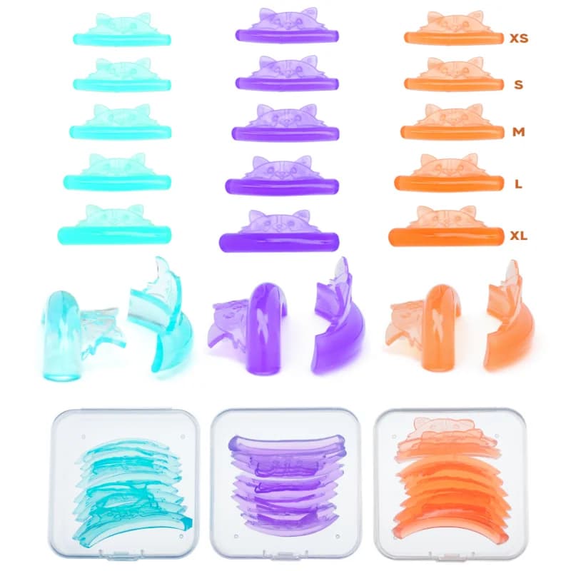 New 5 Paia Cat Shape Silicone Eyelashes Lift Pad Eyelash Extension Perming Pad Lash Curler Rod Eyelash Makeup Tools