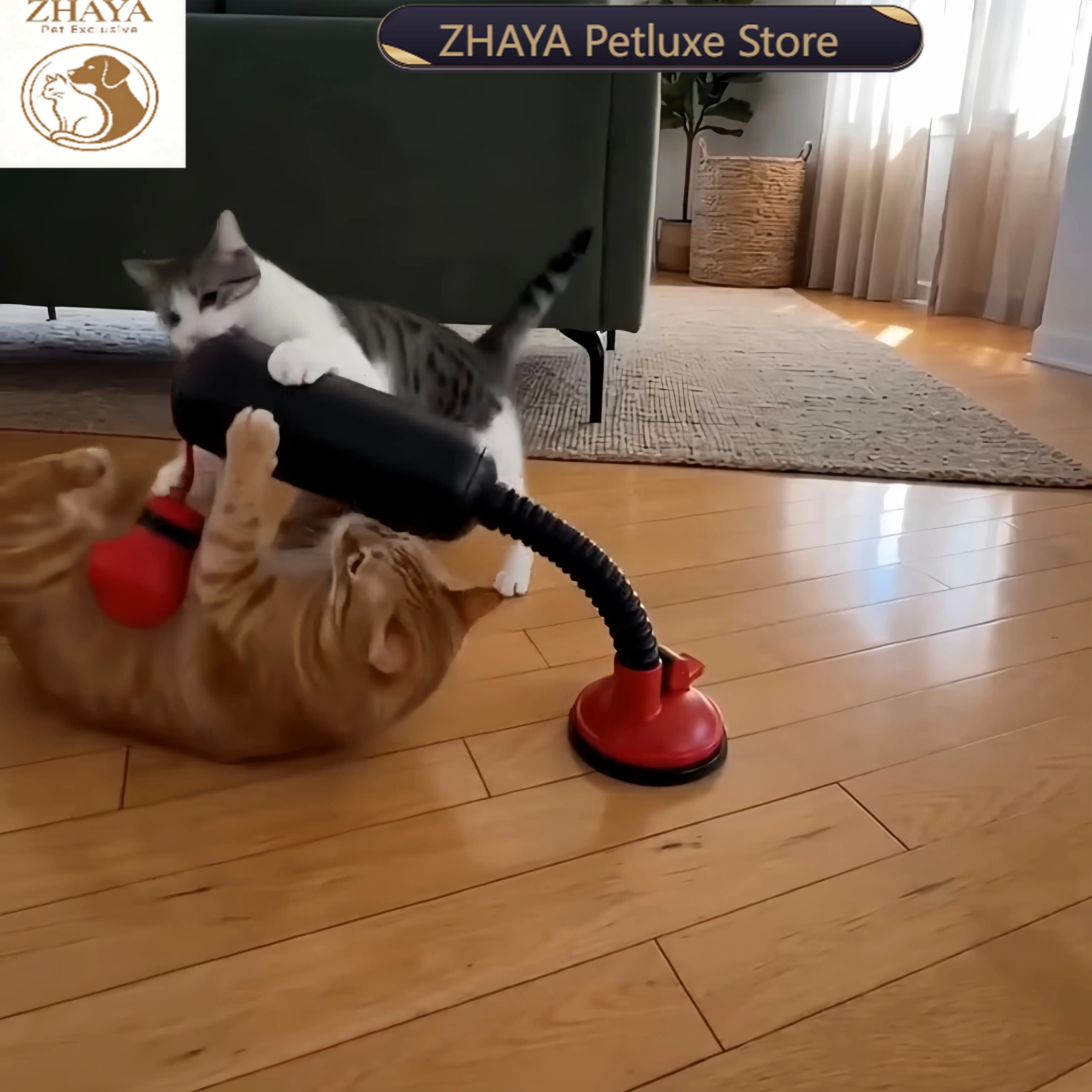 ZHAYA Cat Punching Bag Toy Suction Cup Standing Post Interactive Self Play Boredom Relief for Kittens Indoor Durable Safe