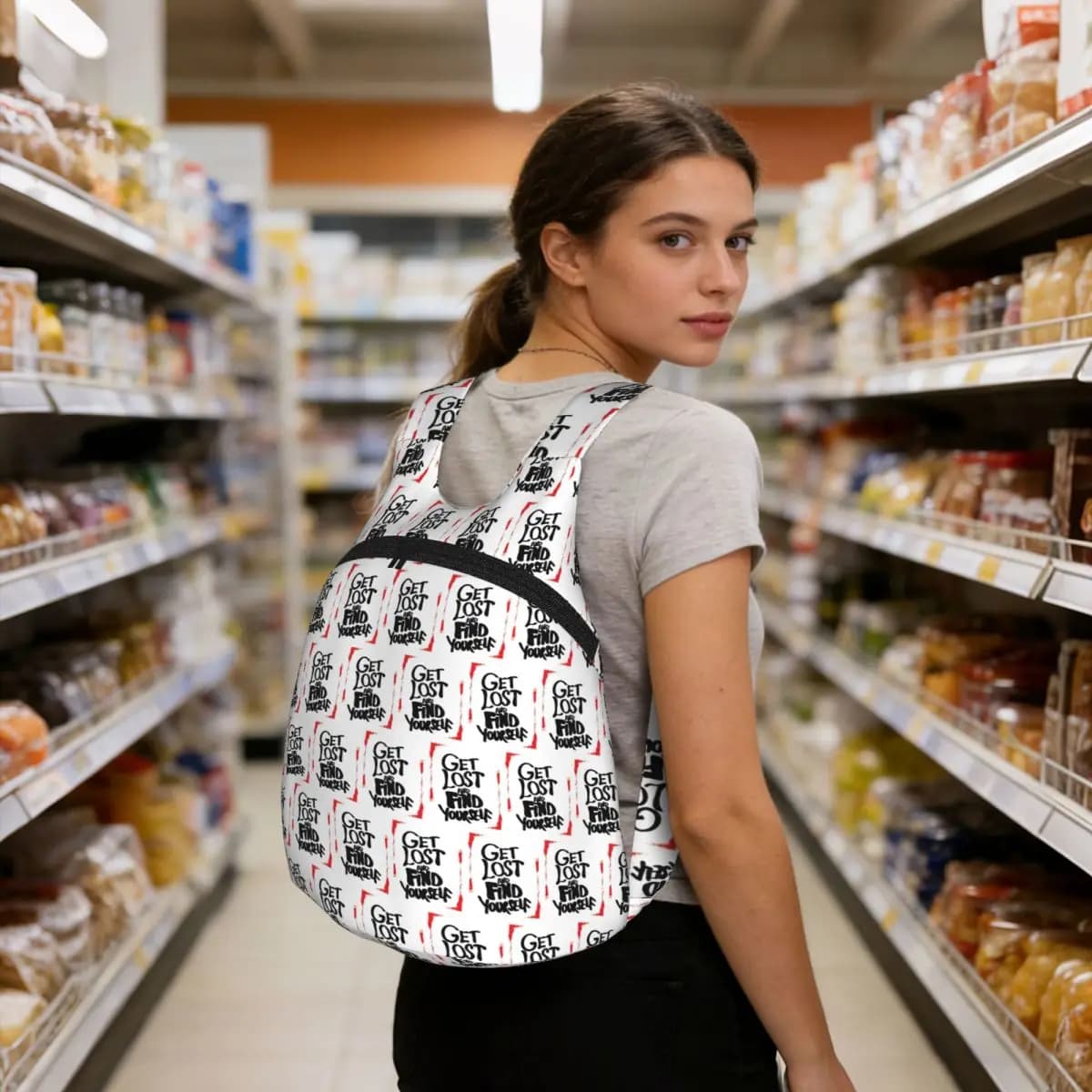 Get Lost Bold Expression Backpack Student BookBag Children Storage School Bag Computer Shoulder Bags for Men Women