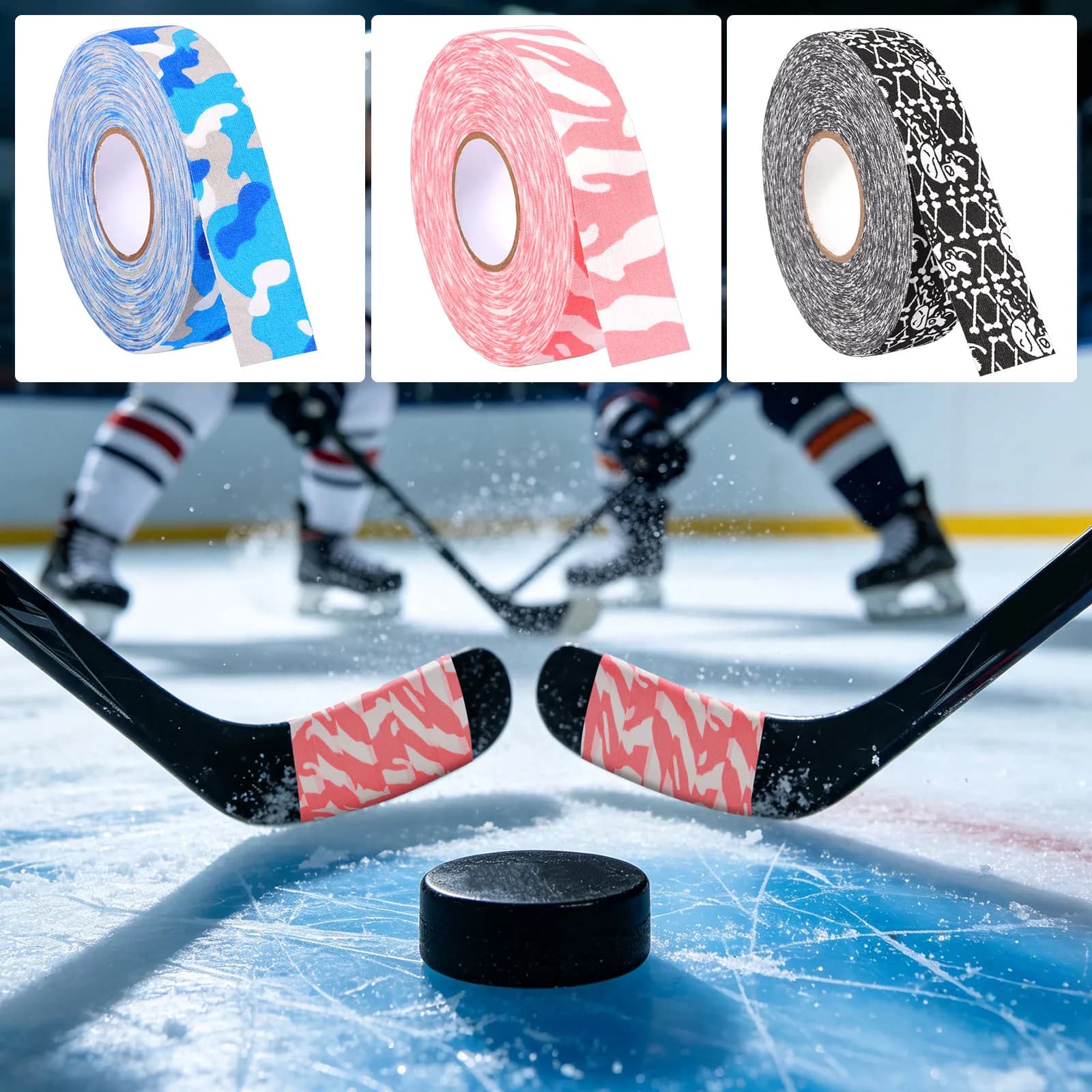 25M Ice Hockey Stick Tape Self Adhesive Hockey Tape for Pull up Bar for Home Outdoor Practice Weightlifting Gymnastics Hockey