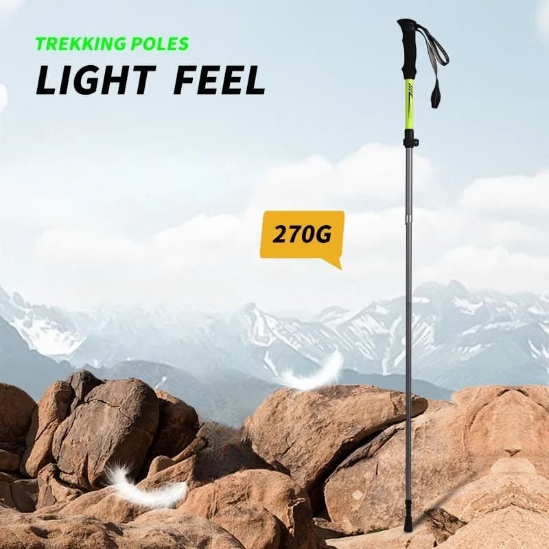 Foldable Trekking Stick Portable Anti-slip for Exterior 2026, Multifunctional Stroller Stick in Aluminum Alloy