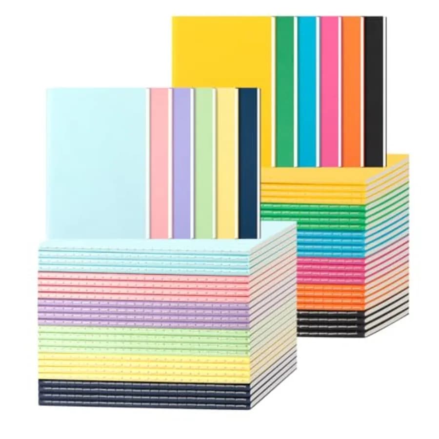 60 Pack Colorful Lined Notebooks for Writing, Journals Bulk, A5 Composition Books, 8.3x5.5 Inch, 60 Pages, 30 Sheets Sketchbook