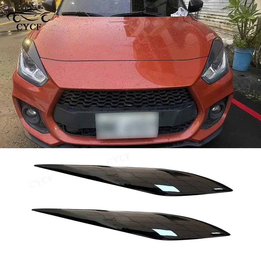 Per Suzuki SWIFT ZC33S 2018-2024, copertura decorativa per lenti dei fari in plastica ABS, kit auto, accessori per la carrozzeria