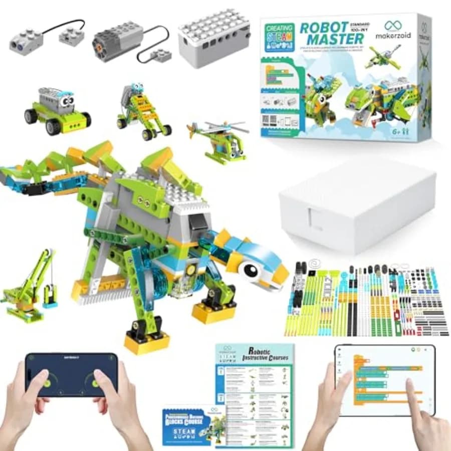 Robot Giocattolo Programmabile per Bambini dai 6 Anni in Su, 100+ in 1 Robot Controllabili tramite App, Kit di Codifica Scratch con 23 Corsi Video