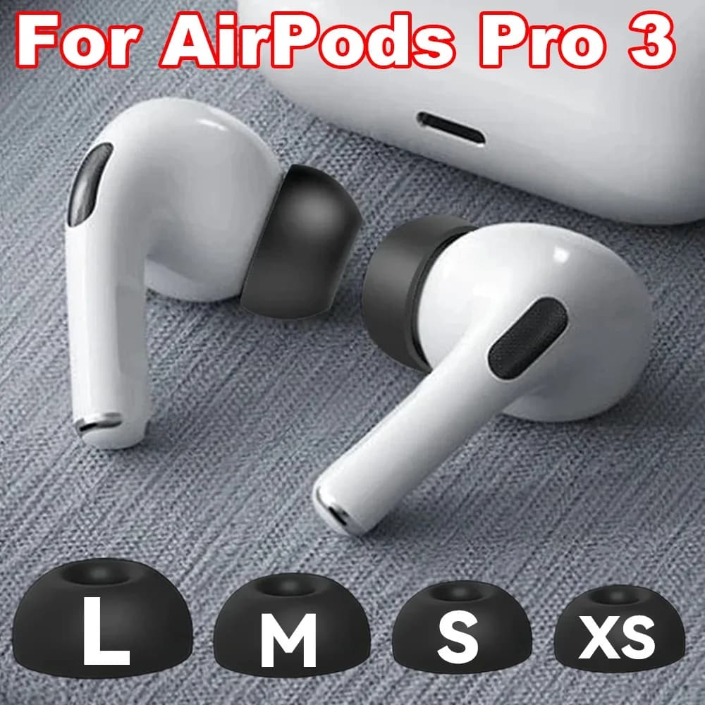 Soft Silicone Ear Tips for AirPods Pro 3rd Replacement Earbuds with Noise Reduction for AirPods Pro 3 Size Include L/M/S/XS