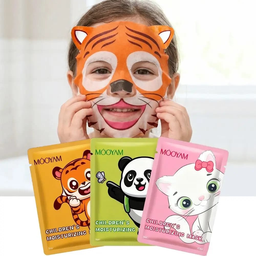 5pcs/Pack Hydrating Children's Face Mask Moisturizing Nourishing Cartoon Face Mask Gentle Skincare Hydrating Face Mask For Kids