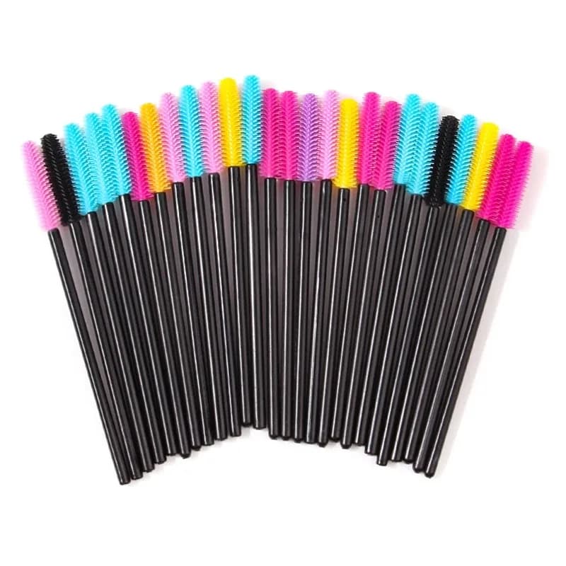 Silicone Brushes for Eyelashes, Mascara Applicators, Scovolini, Cosmetic Brushes for Eyelashes, Makeup Tools, 50 Pieces of Eyelash Brushes