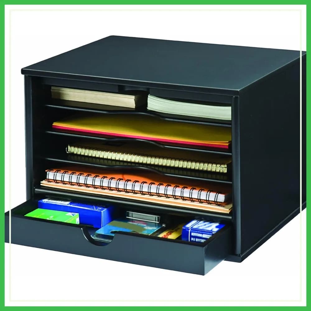 Organizzatore da Scrivania a 4 Ripiani, Nero (4720-5) - Soluzione Efficiente per l'Archiviazione in Ufficio e Casa