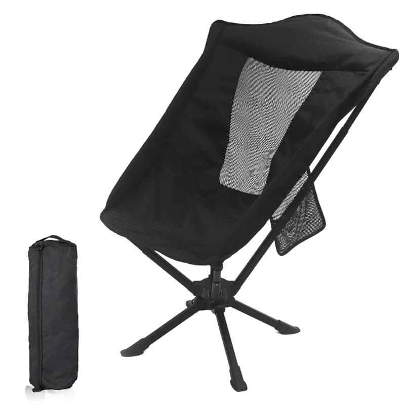 Lightweight Folding Backpack Hiking Chair Compact 360° Swivel Folding Tripod Chair for Camping & Fishing