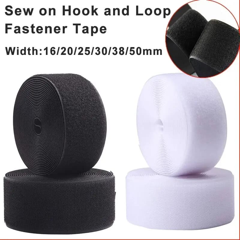 Nastro in velcro da cucire non adesivo in nylon, strisce riutilizzabili e lavabili, nastro magico per scarpe, borse, abbigliamento, fai da te, 1-5m