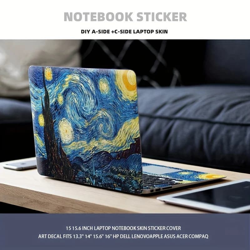 15.6-Inch Laptop Skin Sticker Case Art Scratchproof Anti-Slip Sticker for 13.3-inch 14-inch 15.6-inch 16-inch HP Dell Lenovo