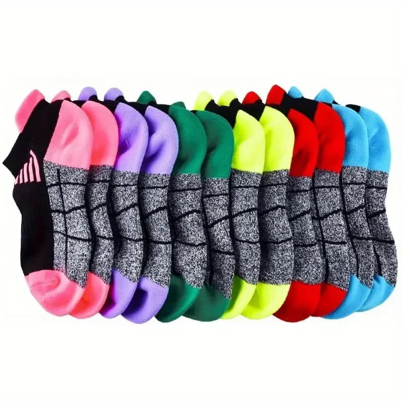 6 pairs of women's compression sports socks: breathable and breathable low socks suitable for running and outdoor sports
