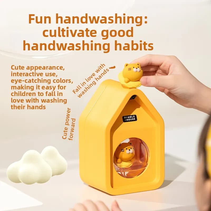 Dispenser automatico di sapone in schiuma carino da 200 ml per bambini Smart senza schiuma densa