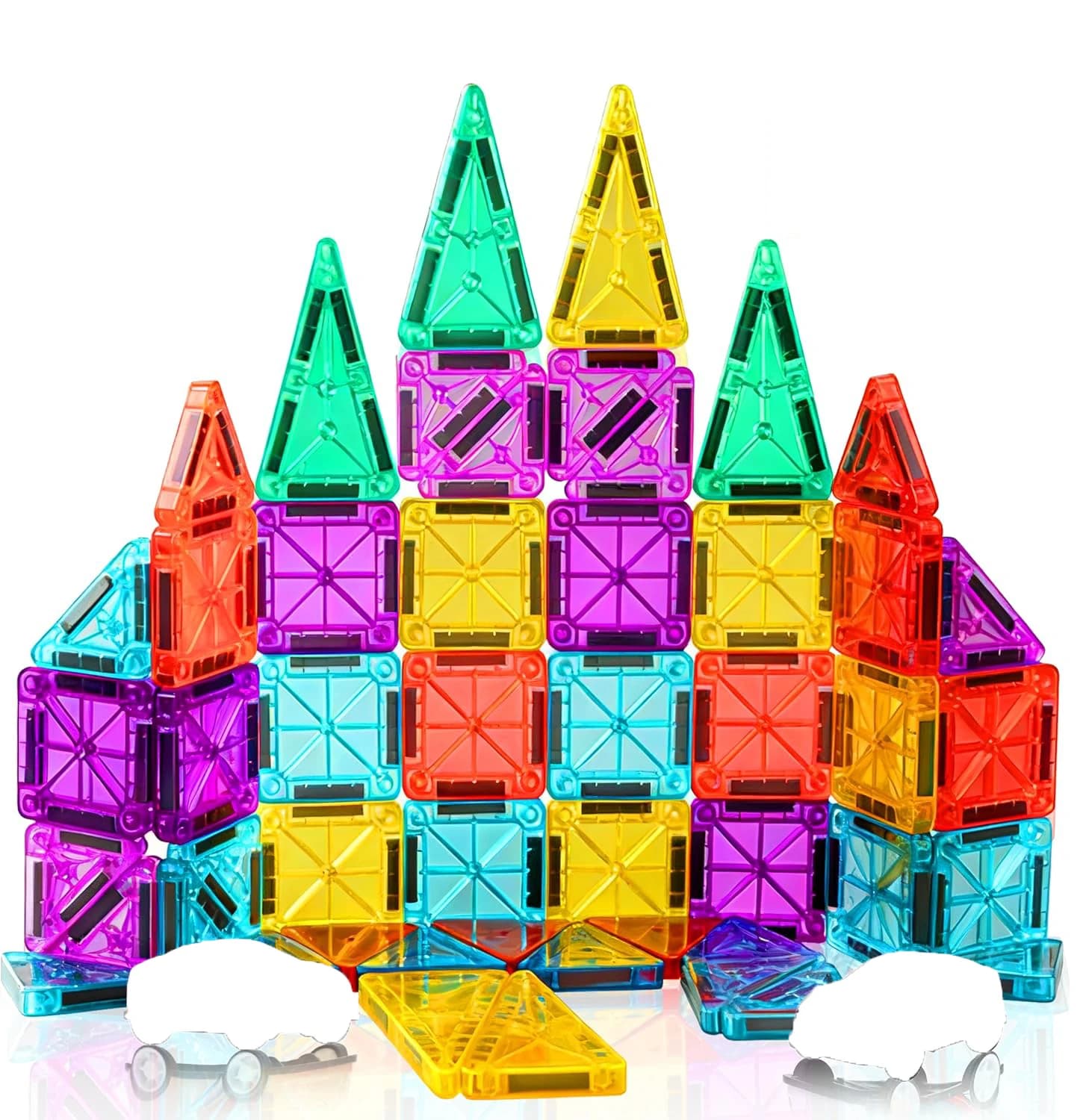 Set di 43 Mini Piastrelle Magnetiche per Bambini 3-5 Anni, Giocattoli Educativi STEM per Viaggi, Regali di Natale e Compleanno