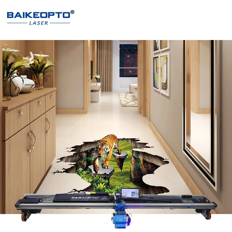BK-UV128F GW128F Stampante da pavimento a getto d'inchiostro UV 3D CMYKW per la stampa a terra Stampante intelligente AI Stampante a getto d'inchiostro a terra AI