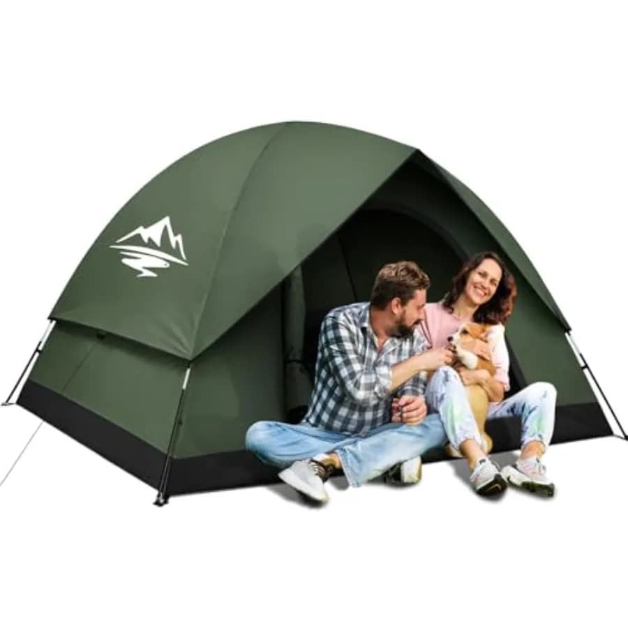 Tende da Campeggio per 2/3/4 Persone con Telo Antipioggia - Tenda Impermeabile Antivento Facile da Montare Portatile a Doppio Strato per Esterni