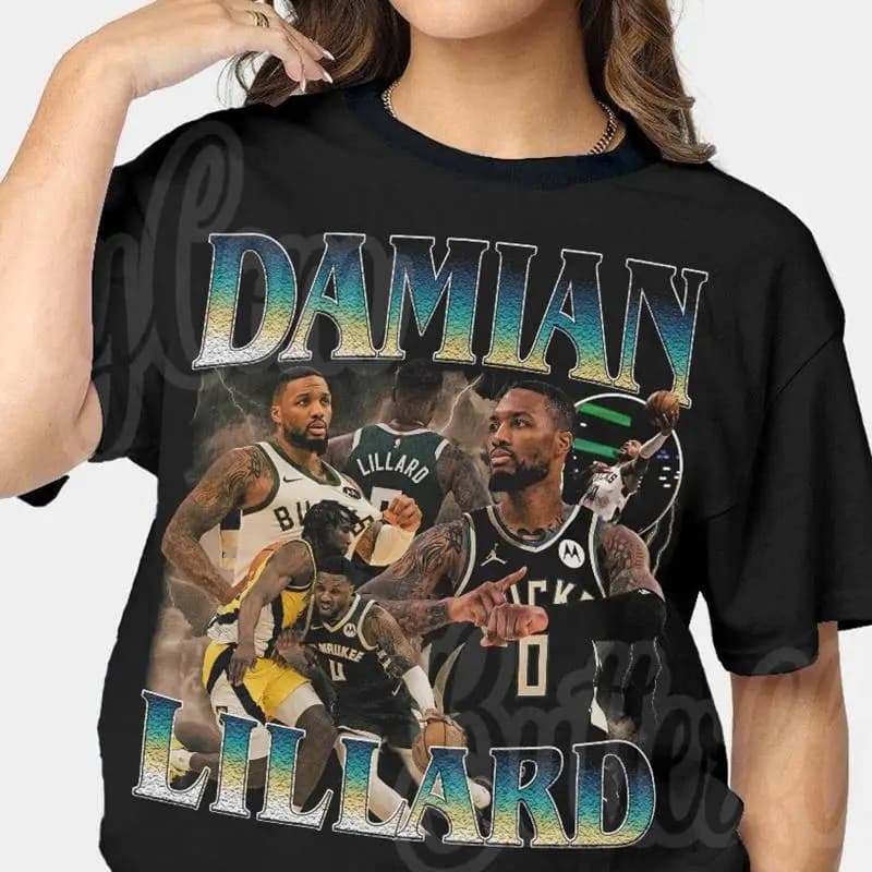 Maglietta Damian Lillard Basket Classico vintage anni '90