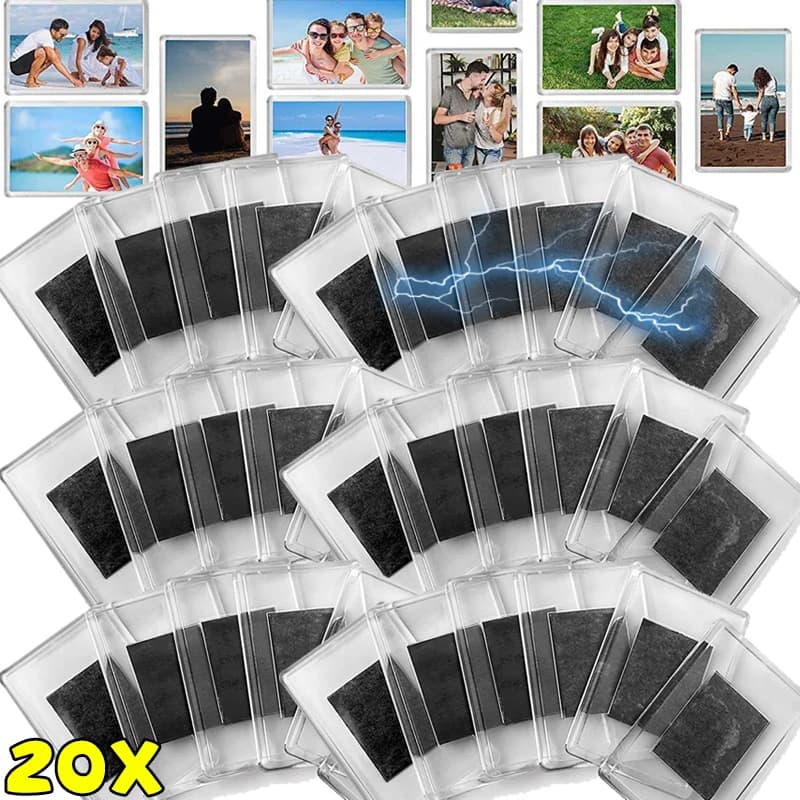 Adesivi Magnetici per Cornici Fotografiche, Supporti Trasparenti per Foto, Adesivi Magnetici per Frigorifero, Strumento di Organizzazione per Casa e Ufficio