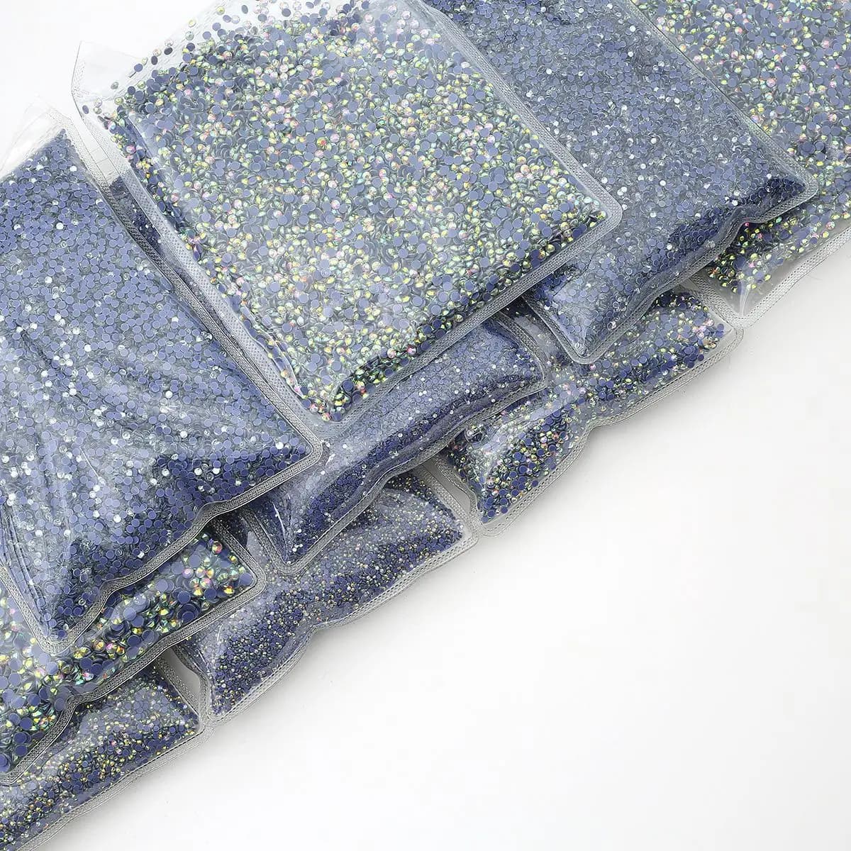 Confezione da 1 kg di strass bianchi AB monofacciali per abbigliamento, strass con adesivo hot melt, accessori fai da te per gioielli
