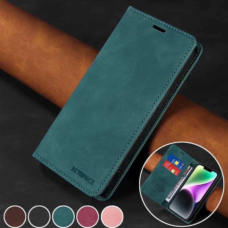 Anti-thef Phone Case For Xiaomi Redmi Note 14 13 Note14 Pro Plus 13C 5G 14C 4G Coque Wallet Flip Card Holder Coque Leather Cover