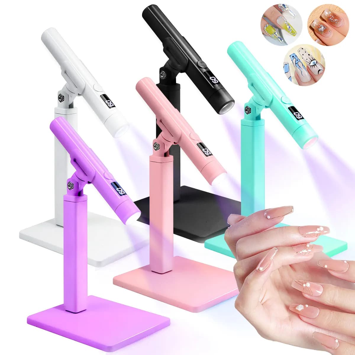 Mini lampada UV LED per unghie in gel, ricaricabile tramite USB, portatile, ad asciugatura rapida, per la polimerizzazione dello smalto gel.