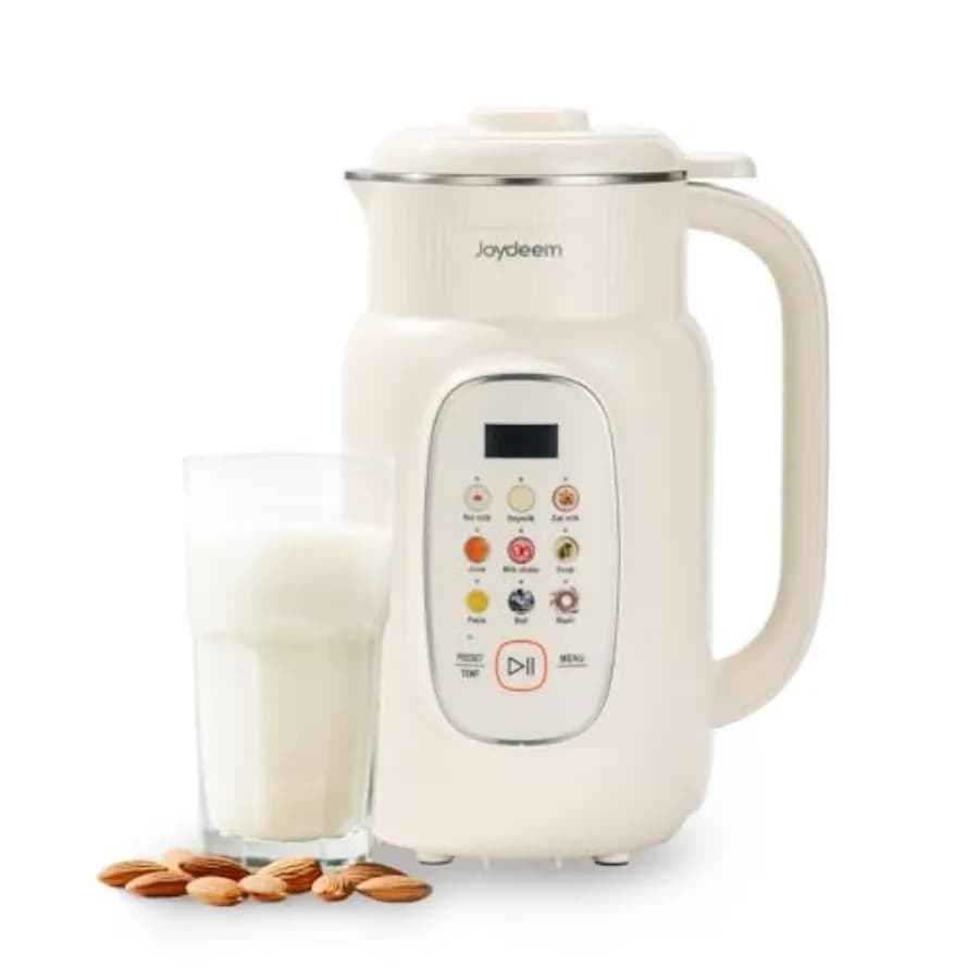 Vegetal Milk Machine with Adjustable Temperature Control, 46oz, for Almonds, Soybean, Avena, Cock, Non Lattier-Caseary Vegetal Beverage Blender with 1