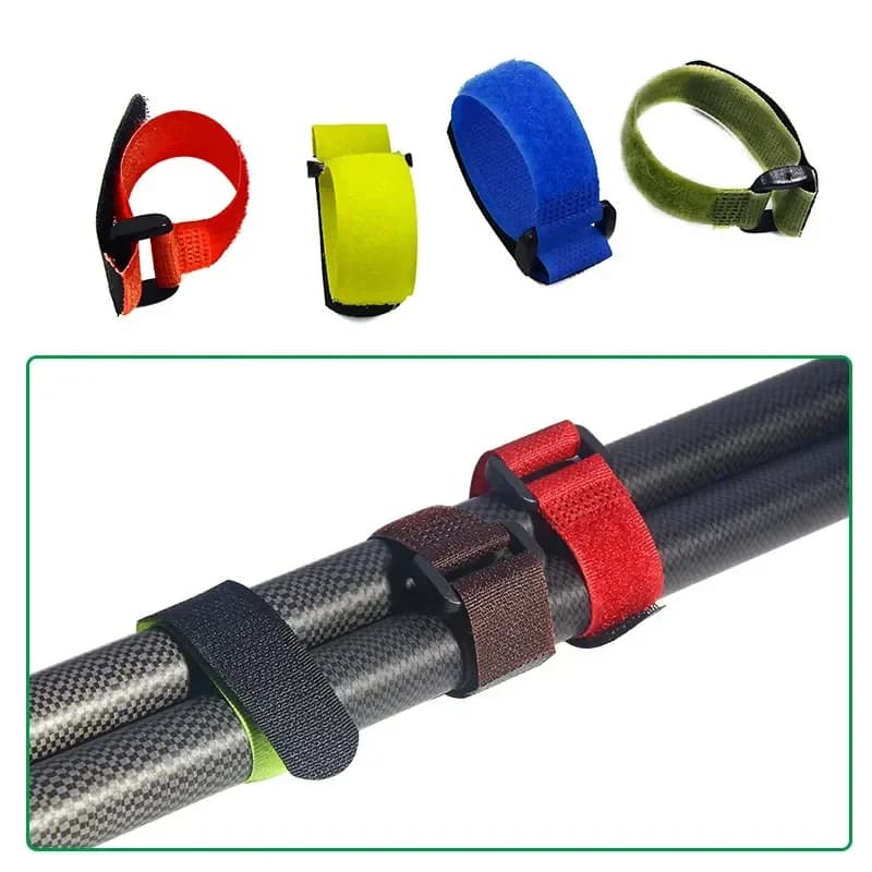 10 pz/set Riutilizzabile Canna Da Pesca Tie Holder Cinghia Bretelle di Fissaggio Gancio Anello Cavo Cavo di Fascetta Cintura Fissa Strumento di Pesce All'aperto