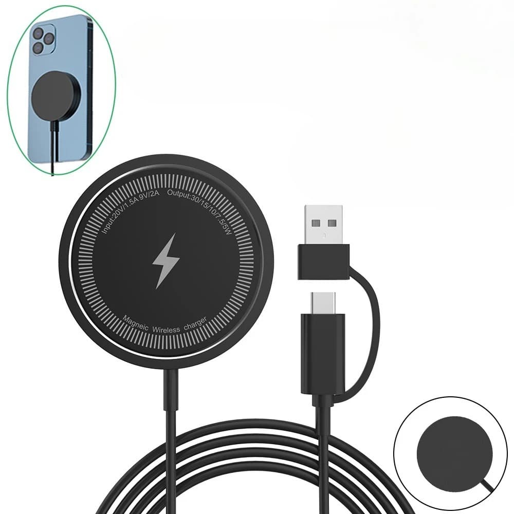 Caricatore Wireless Magnetico Veloce, Base di Ricarica Rapida per iPhone 17~12 Pro Max, Airpods, Caricabatterie Magnetico PD per Telefono, Stazione di Ricarica
