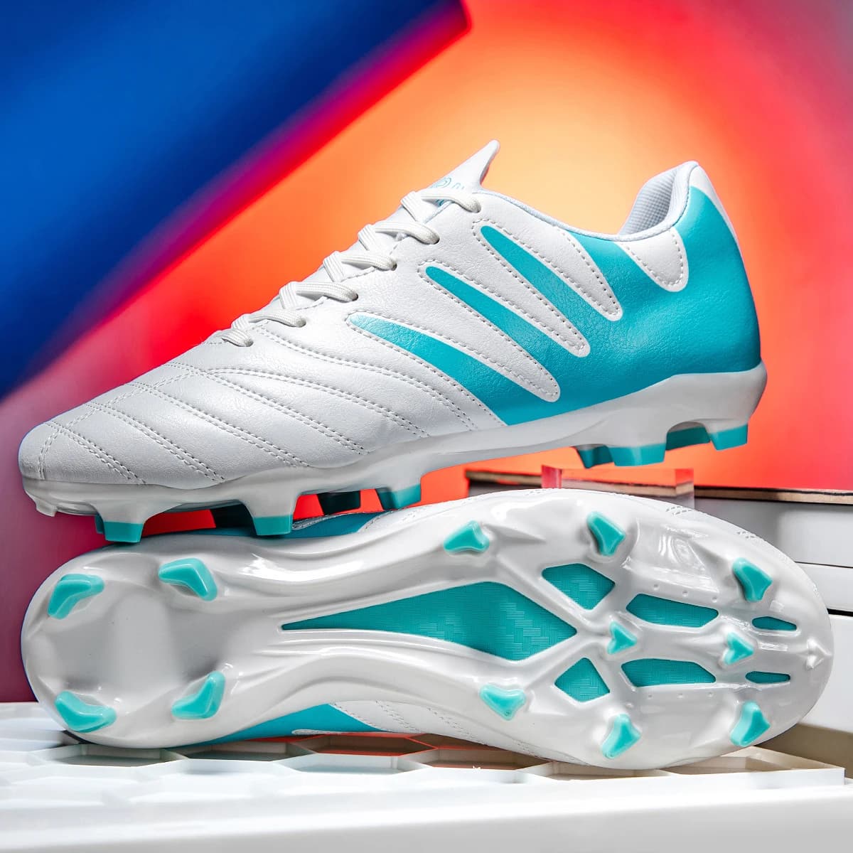 Scarpe da Calcio AG/FG per Terreni Duri per Uomini, Donne, Bambini e Ragazzi, in Tessuto PU con Suola in Gomma Antiscivolo e Resistente all'Usura, Scarpe da Allenamento