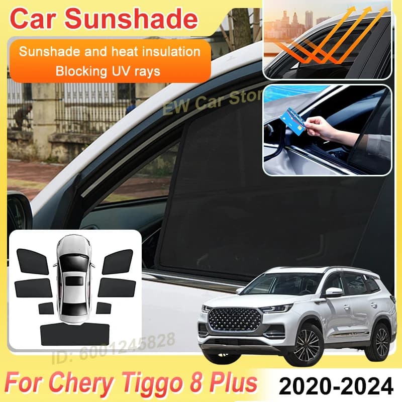 Parasole a rete per auto per Chery Tiggo 8 Plus 2020 2021 2023 2024 Accessori Parasole magnetico per finestrini e parabrezza