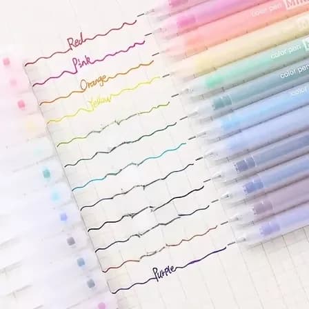 12 Colors Journal Gel Pens 0.5mm - Colorful Neutral Ink Pens for Diary, Notes & Daily Writing