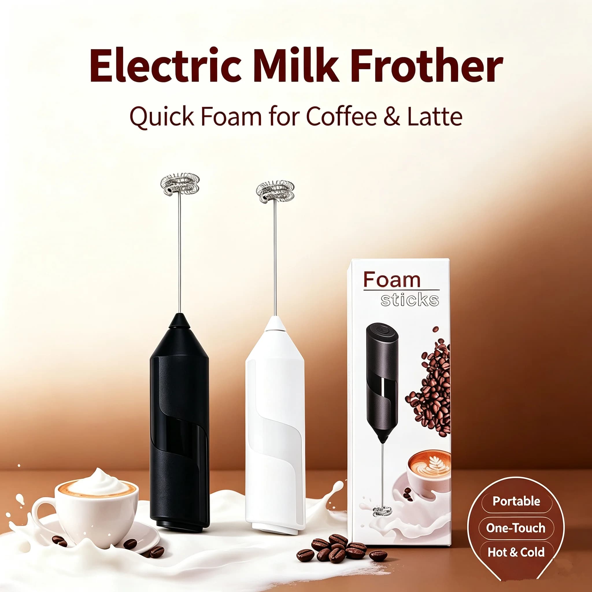 Milk Wireless Foamer Coffee Whisk Mixer Electric Blender Egg Beater Mini Frother Handle Stirrer Cappuccino Maker Cooking Tools