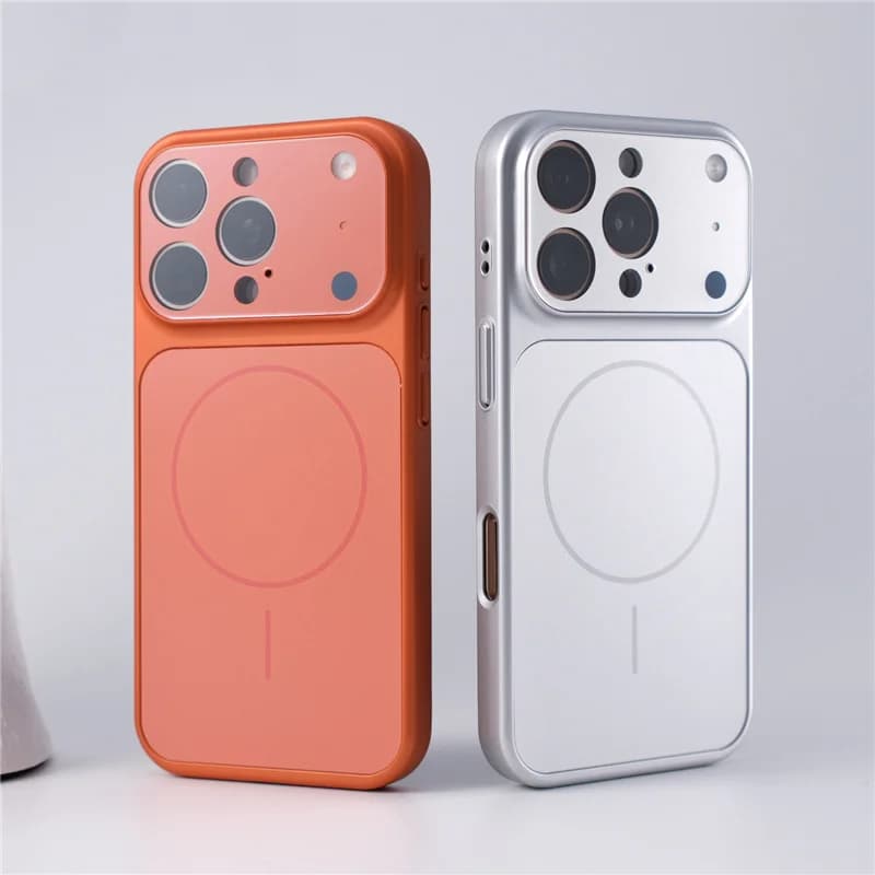 Custodia rigida antiurto con protezione completa per l'obiettivo della fotocamera e placcatura opaca per Magsafe, compatibile con iPhone 17 Air, 15, 16, 17 Pro Max, colori accattivanti