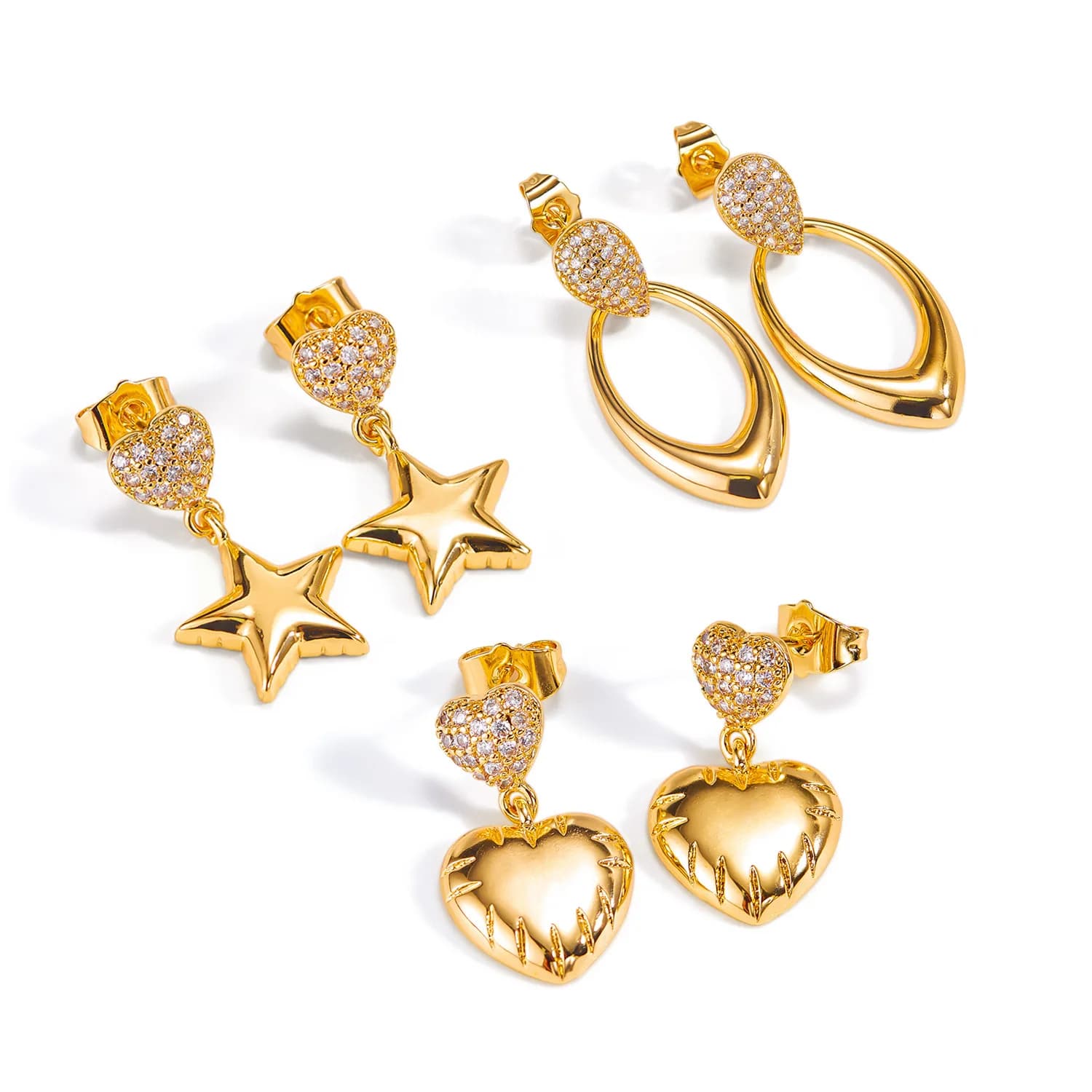 PAPERPLUS | Copper Dangle Earrings for Women.Five Pointed Star Pendant. Daily Commute Accessories.Gold Document.Trendy 2026