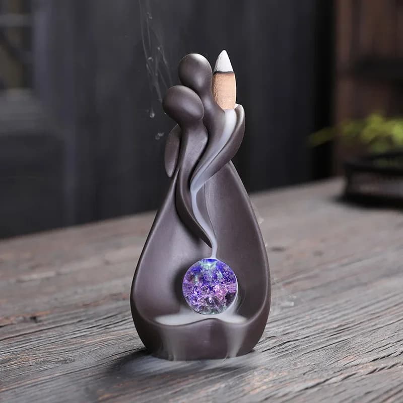 YXYMCF abbraccia ogni altro bruciatore di incenso a riflusso con luce a LED incensiere a cascata di incenso in ceramica per ornamenti di decorazioni per la casa