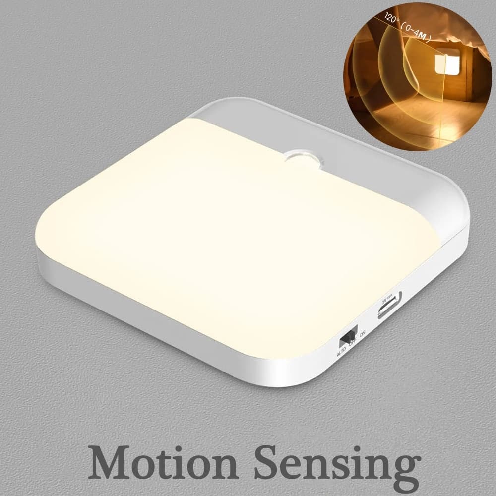 Led Light Usb motion sensor charging square lamp for bedroom kitchen stairs hallway cabinet lighting cabinet