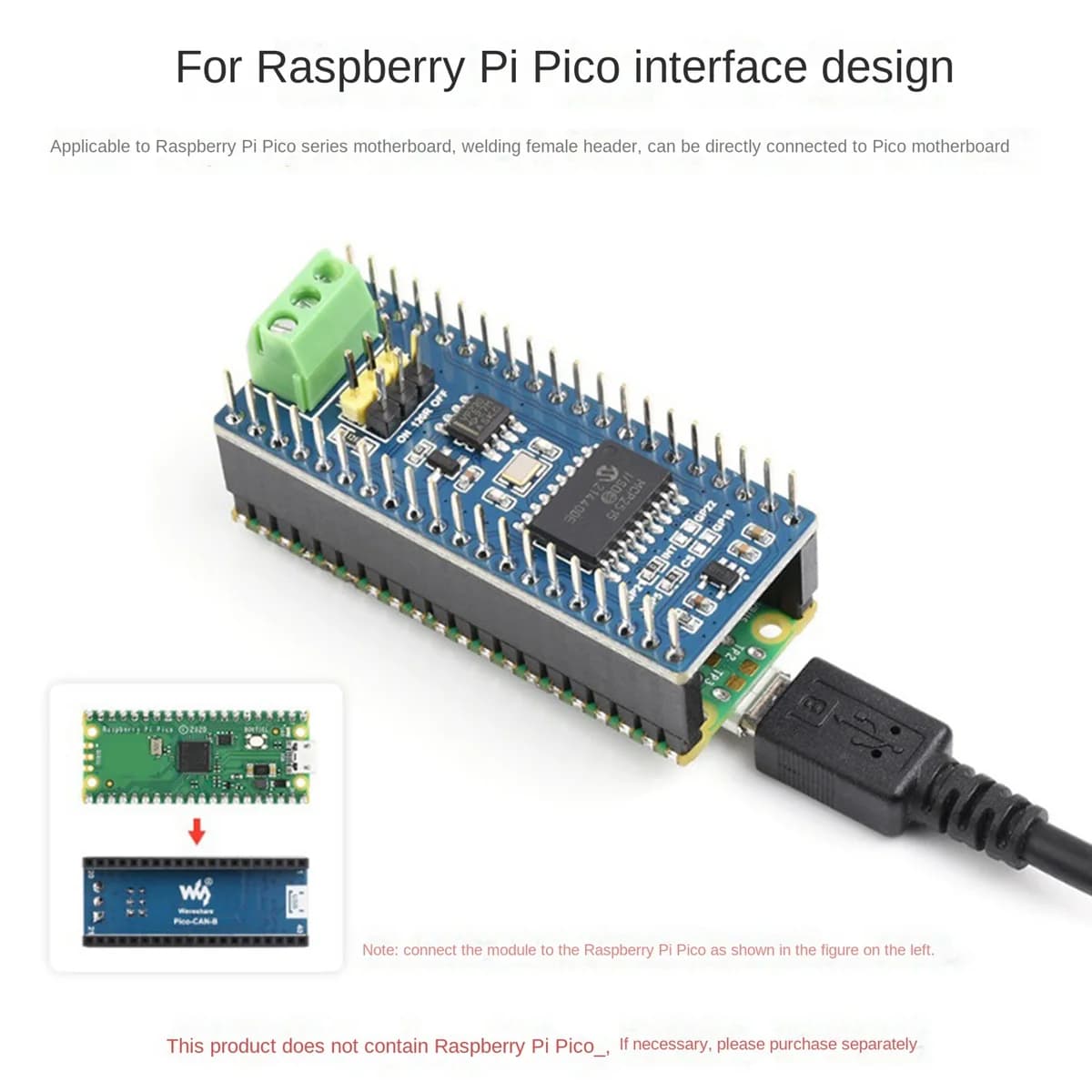 The best Waveshare Pico CAN expansion card for long distance communication expansion card with SPI interface Raspberry Pi Pico series