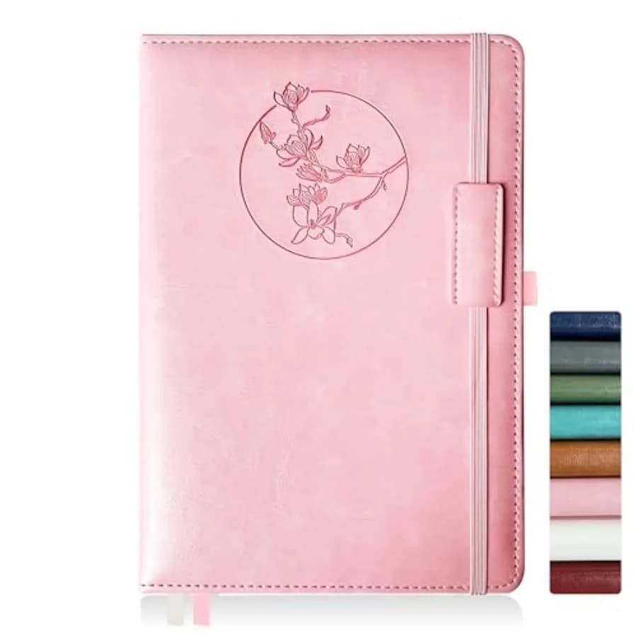Notebook Journal for Women Men, 256 Pages A5 Hardcover Leather Journaling Notebooks for Work, lined journal/notebook with 100Gs