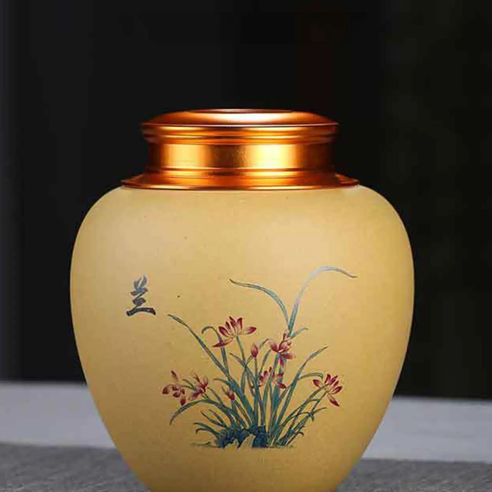 Tea Container Airtight Purple Sand Loose Tea Canister Oriental Jar for Coffee Sugar Hotel Cafe Use