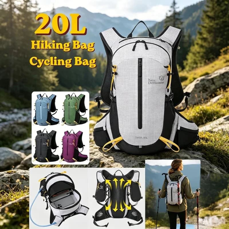 20L Hiking Cycling Backpack Lightweight Waterproof Hydration Backpack Breathable Outdoor Sport Bag for Climbing Travel Hiking