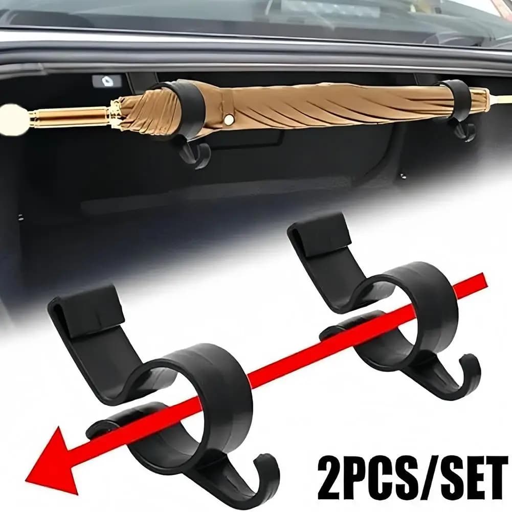 Supporto per ombrello da auto, gancio per bagagliaio, supporto per ombrello, gancio per panni, accessori auto, organizer universale per interni, portaoggetti