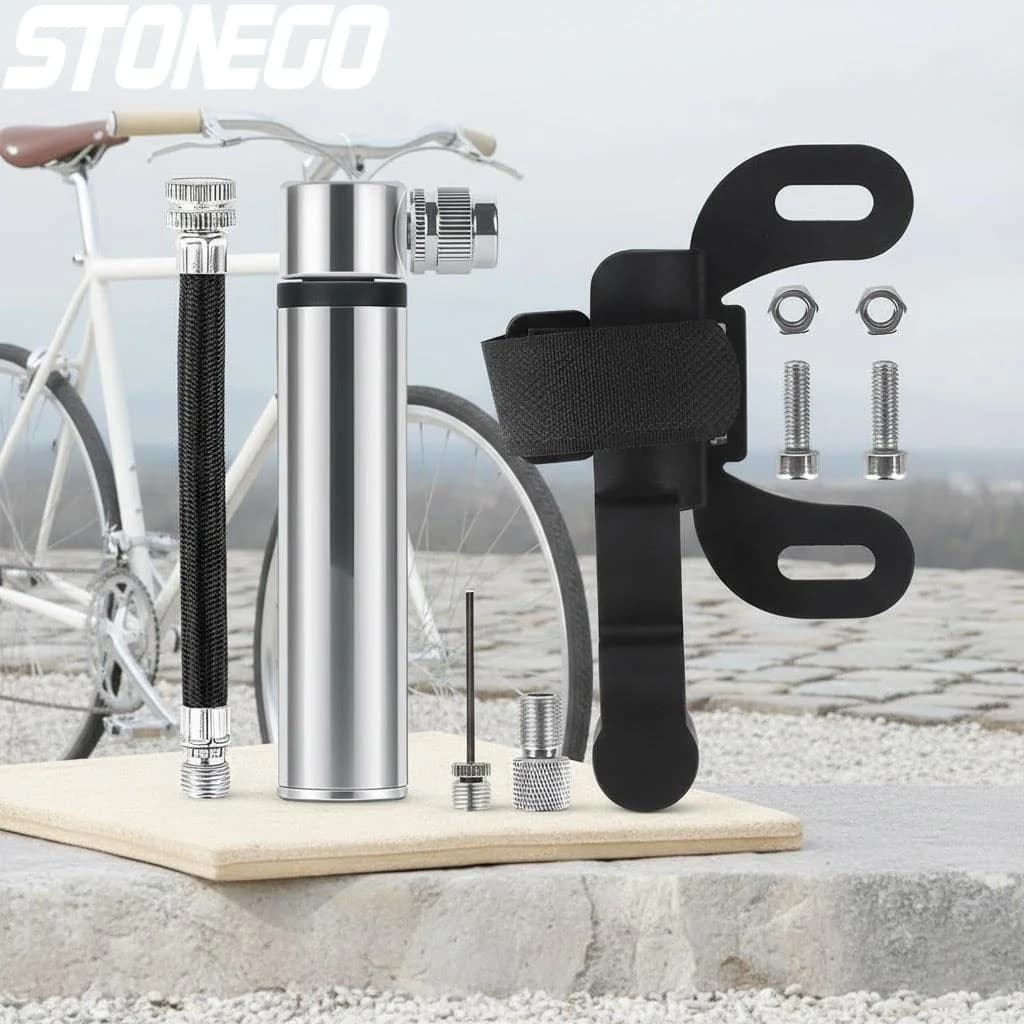 Pompa per Bicicletta Portatile Mini, 120 PSI Alta Pressione, Ultraleggera, per Valvole Presta e Schrader, Ideale Gonfiatore per Pneumatici