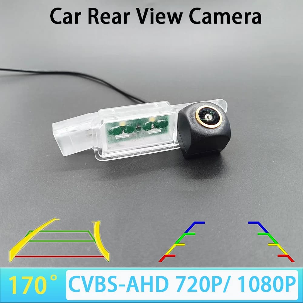170 gradi AHD 1080P CVBS Telecamera posteriore per auto per VW Golf Passat Seat Lbiza MK3/MK4/MK5 Toledo Altea XL Leon Traiettoria/Righello