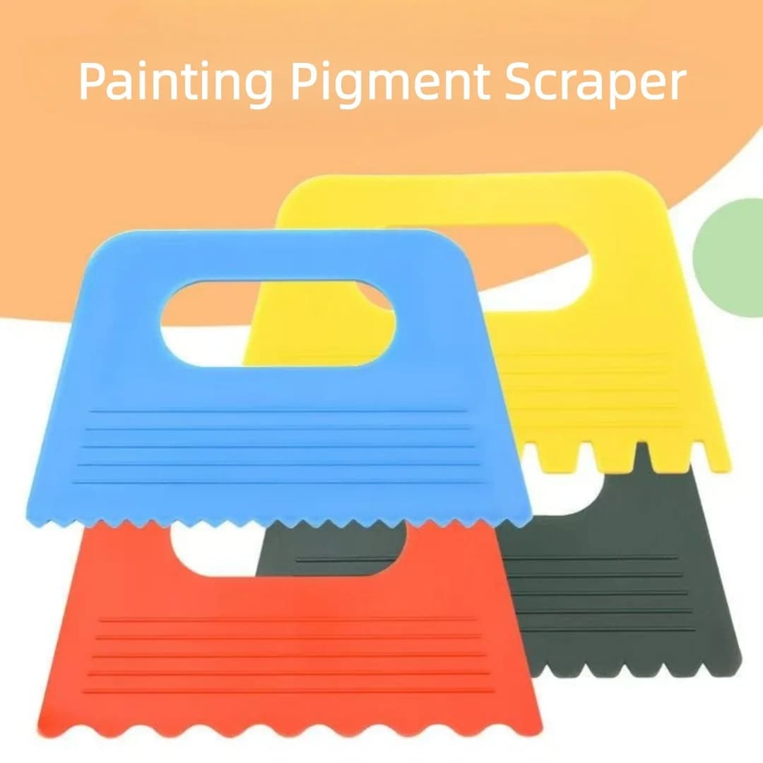 Set da 4 pezzi di pennello raschietto per scarabocchi di vernice fai-da-te, strumenti artistici per pittura a colori, raschietto per sfregamento fatto a mano