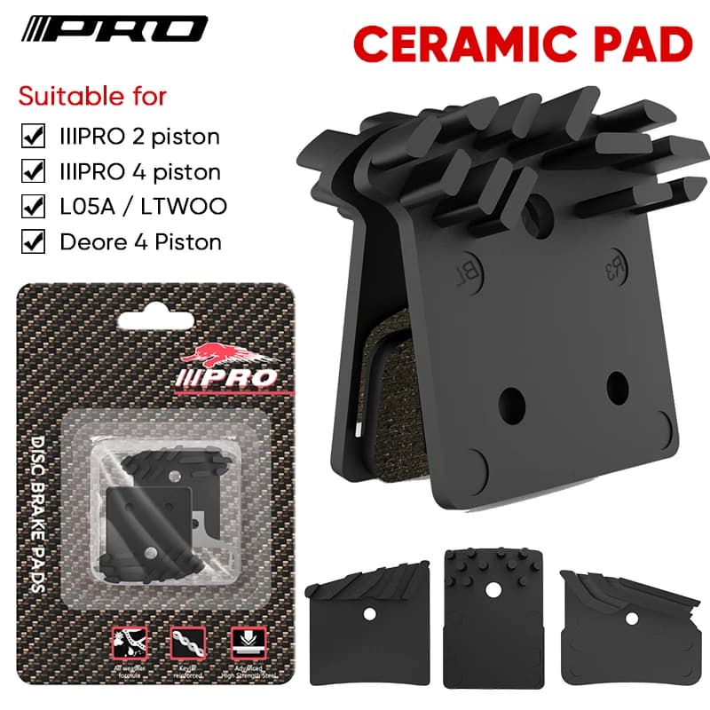 IIIPRO Pastiglie freno bici Dissipazione del calore in ceramica Pastiglie disco idraulico per bicicletta Parti freno a disco per ciclismo su strada MTB resistenti all'usura