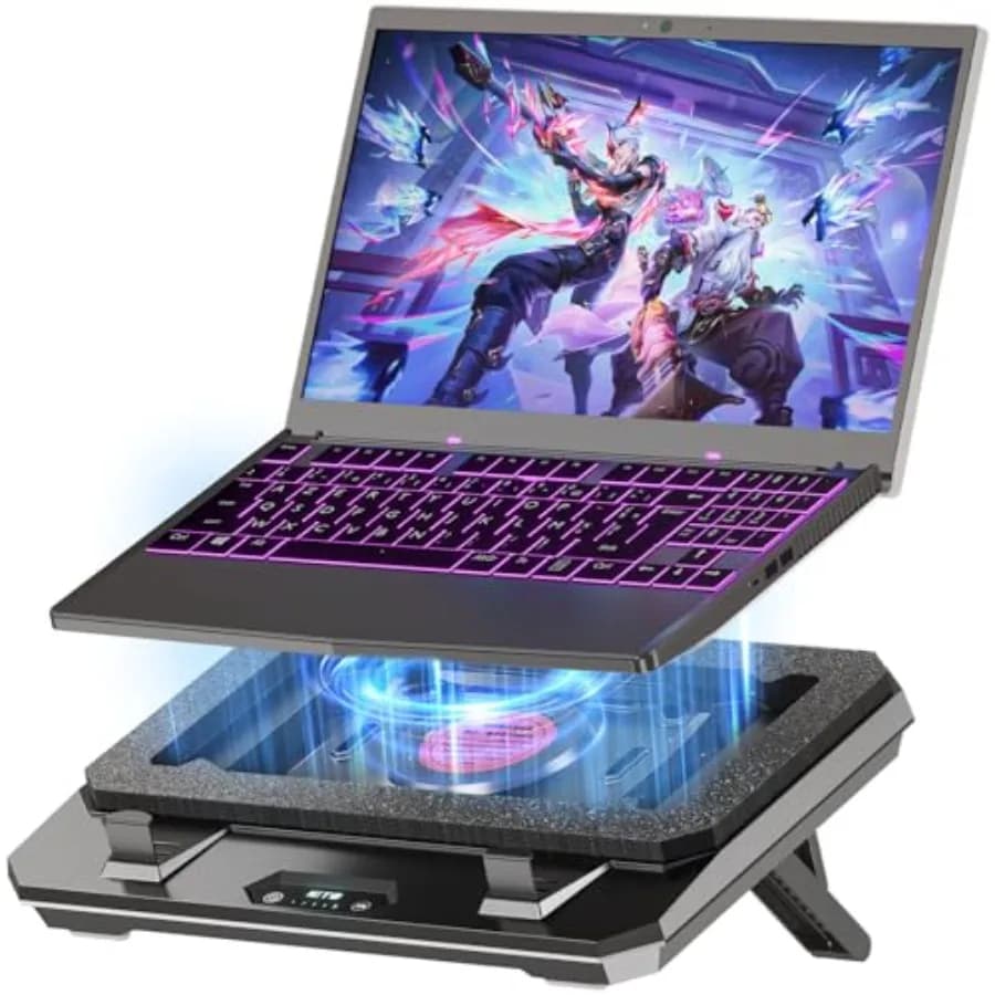 Base di Raffreddamento per Laptop GT300 Aggiornata con Supporto Regolabile, Raffreddatore Turbo per Raffreddamento Rapido, per Laptop da Gaming 10-17 Pollici, Flessibile