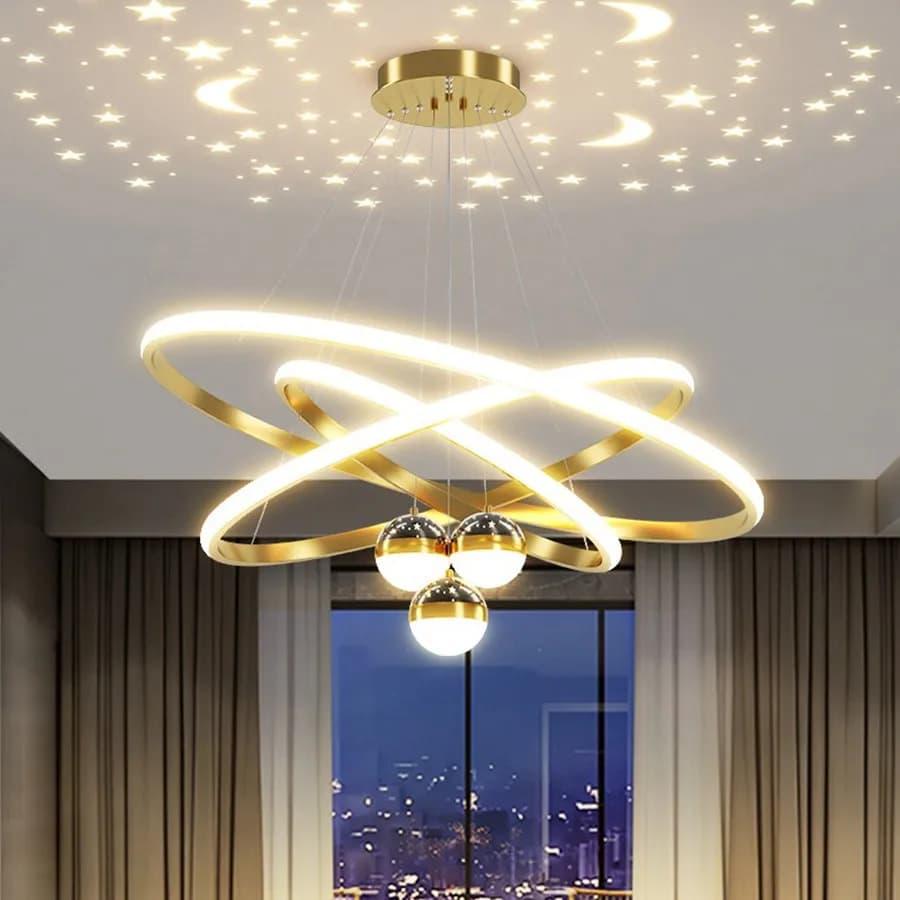Lampadari moderni per sala da pranzo a led Lampadario ad anello semplice Soggiorno Camera da letto Luci Illuminazione per interni domestici Lampade a sospensione decorative