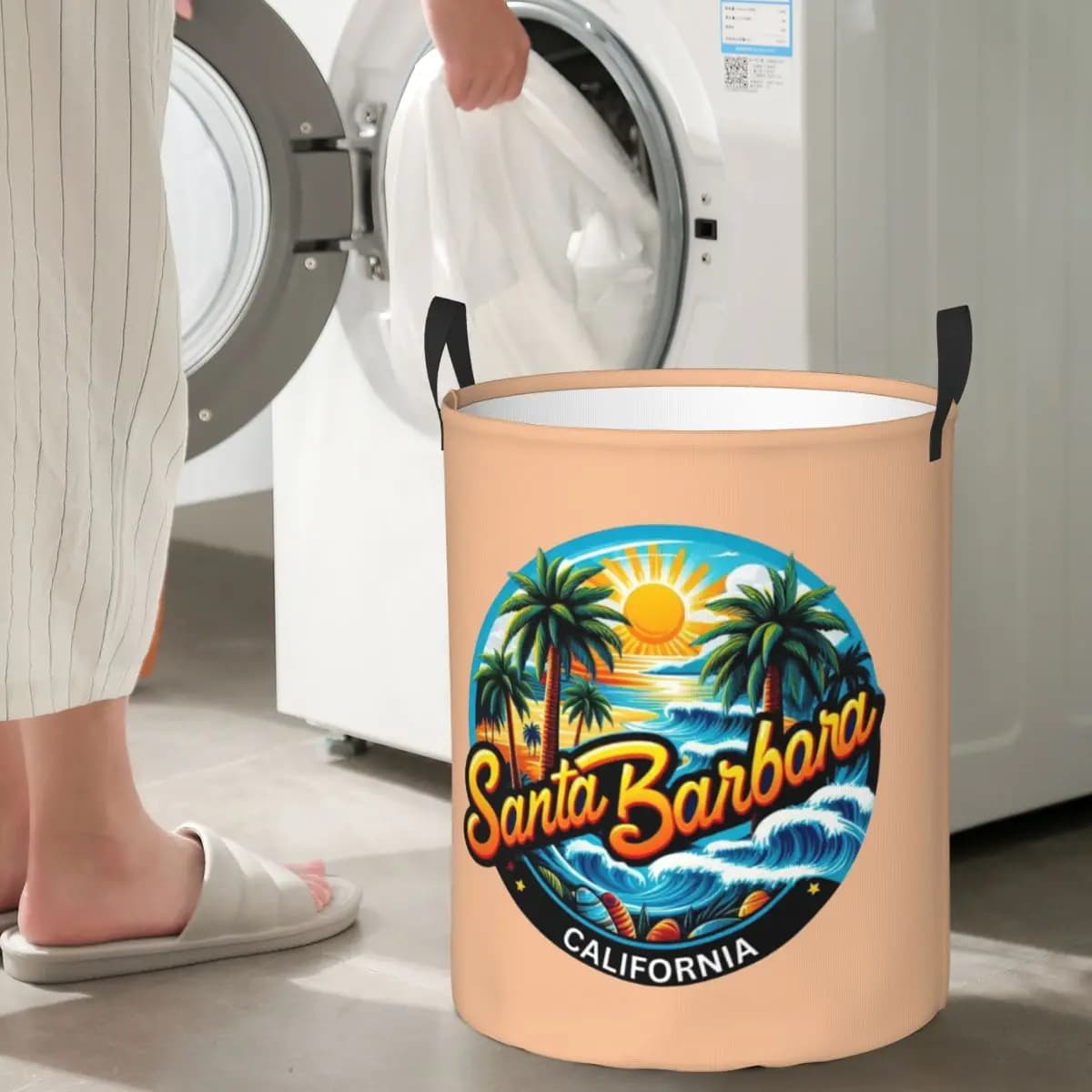 Babbo Natale Barbara California USA Cestini portabiancheria pieghevoli Vestiti sporchi Giocattoli Cestino portaoggetti Borsa organizer per la casa